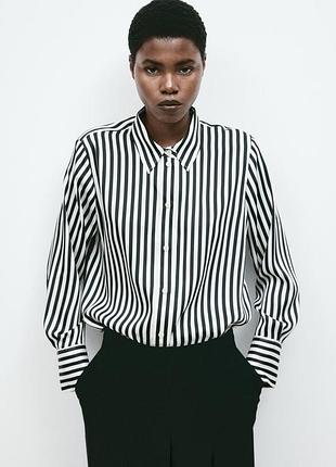 Атласная рубашка h&m