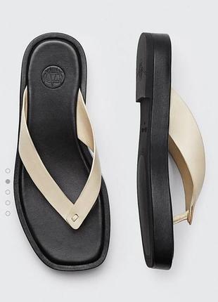 Шльопанці вʼєтнамки шкіряні massimo dutti