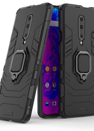 Чехол ring case для oneplus 7 pro бронированный бампер с кольцом черный