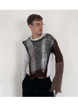 Гранж готический опиум у2к вязаный топ/knitted top