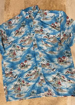 Рубашка гавайская шелк