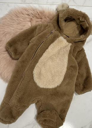 Классный человечек мишка m&s, конверт, комбинезон, плюшевый комбинезон, комбинезон мишка