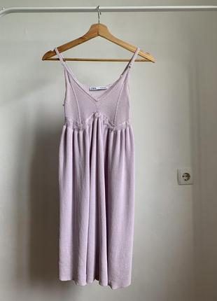 Бузкова в'язана сукня zara