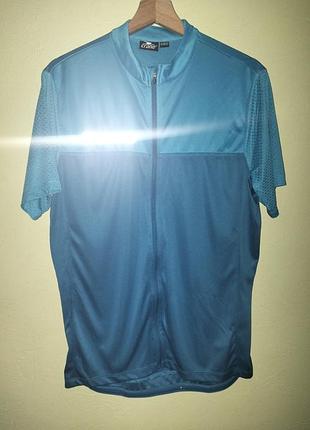 Велосипедна футболка чоловіча синя блакитна велофутболка crane