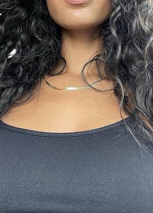 Вінтажний срібний плоский чокер кольє ланцюжок італія вінтаж 80ті срібло 925