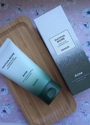 Пенка для умывания с зеленым чаем - matcha biome amino acne cleansing foam heimish