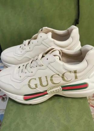 Кроссівки натуральна шкіра у стилі gucci