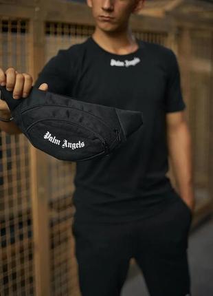 Бананка palm angels черная мужская женская сумка на пояс палм ангелс (b)