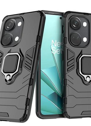 Чехол fiji ring для oneplus nord 3 5g (cph2493 / cph2491) бронированный бампер с кольцом черный