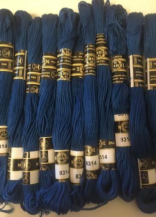 Мулине ''пнк им кирова'' 20 метров. 8314 синий цвет нитки для вышивания