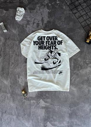 Мужская оверсайз футболка nike белая с логотипом хлопковая летняя тенниска найк спортивная на лето (b)