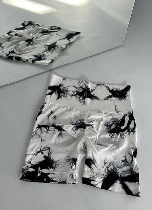 Мармурові велосипедки шорти з пуш апом