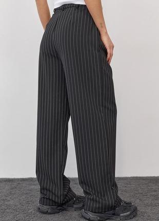 Женские брюки в полоску - черный цвет, l (есть размеры)2 фото
