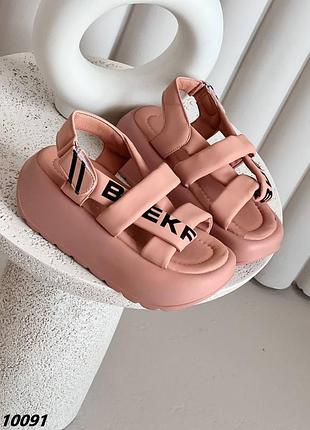 Босоніжки, рожевий, екошкіра