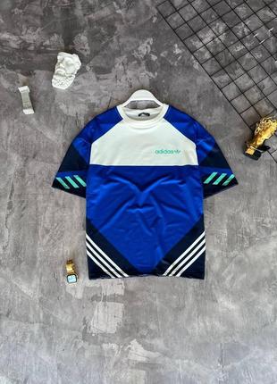 Мужская футболка оверсайз adidas синяя спортивная летняя тенниска адидас на лето (b)