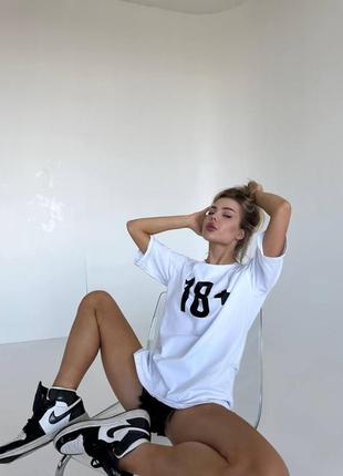 Футболка женская atelier 18+ хлопок оверсайз белый 42-46