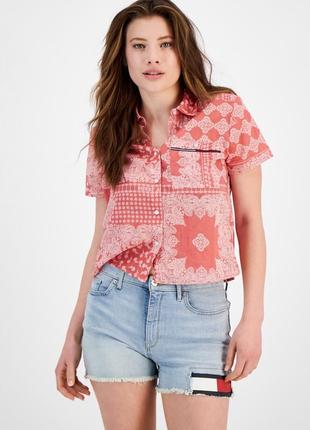 Женская рубашка tommy hilfiger с коротким рукавом