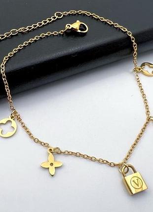 Гіпоалергенний позолочений браслет з медичної сталі (stainless steel)