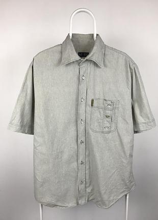 Винтажная льняная рубашка armani jeans