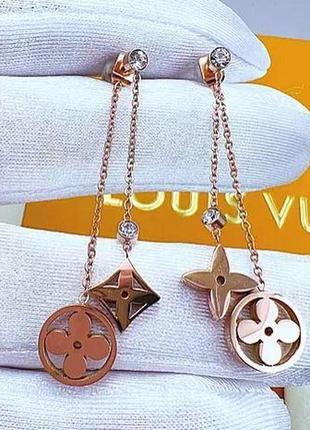 Серьги с лого из медицинского золота stainless steel, xuping позолота