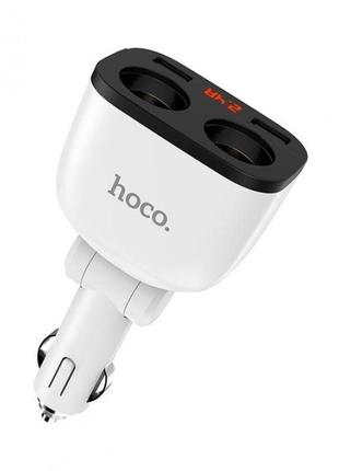 Автомобільний зарядний пристрій від прикурювача hoco z28 power ocean 2 usb, 3.1 a білий