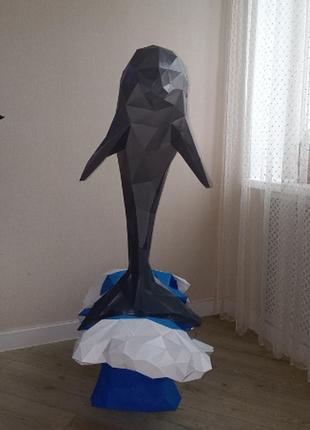 Paperkhan конструктор з картону 3d фігура дельфін риба кит паперкрафт papercraft подарунковий набір для творчості іграшка сувенір3 фото