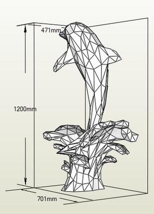 Paperkhan конструктор з картону 3d фігура дельфін риба кит паперкрафт papercraft подарунковий набір для творчості іграшка сувенір8 фото