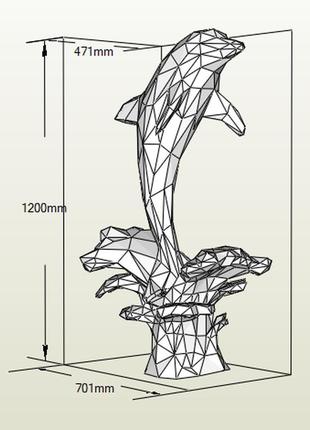 Paperkhan конструктор з картону 3d фігура дельфін риба кит паперкрафт papercraft подарунковий набір для творчості іграшка сувенір6 фото