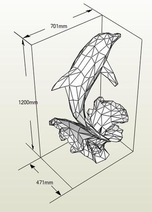 Paperkhan конструктор з картону 3d фігура дельфін риба кит паперкрафт papercraft подарунковий набір для творчості іграшка сувенір7 фото