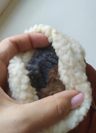 Зимние варежки. замша