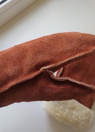 Зимние варежки. замша