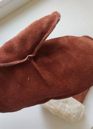 Зимние варежки. замша
