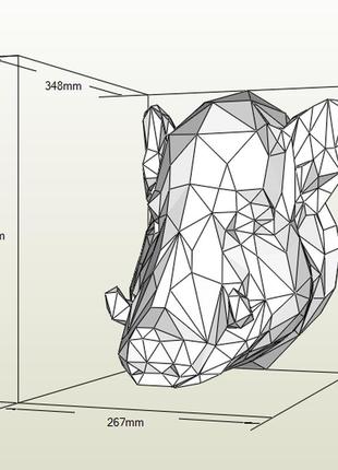 Paperkhan конструктор з картону 3d фігура кабан свиня порося паперкрафт papercraft подарунковий набір для творчості іграшка сувені2 фото