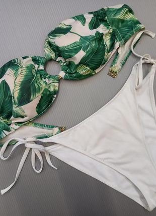 75а-в/ 70в-с h&m стильный раздельный купальник бандо с силиконовой лентой, плавки бразилианки