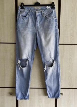 Джинсы бойфренд с высокой посадкой