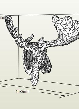 Paperkhan конструктор з картону 3d фігура лось паперкрафт papercraft подарунковий набір для творчості іграшка сувенір6 фото