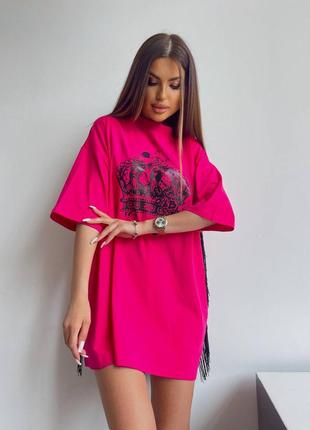 Оригинальная удлиненная футболка с бахромой😍