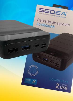 Powerbank sedea 30000mah. павербанк, повербанк оригінал. портативне зарядне