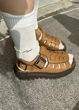 Винтажные кожаные сандалии skechers