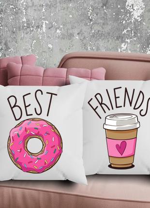 Парные подушки с принтом - best friends!