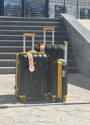3 шт комплект полипропилен mcs  чемодан дорожный  на колесах турция 4 колеса2 фото