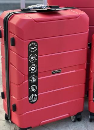 Полипропилен wings большой чемодан дорожный l на колесах польша 110 литров4 фото