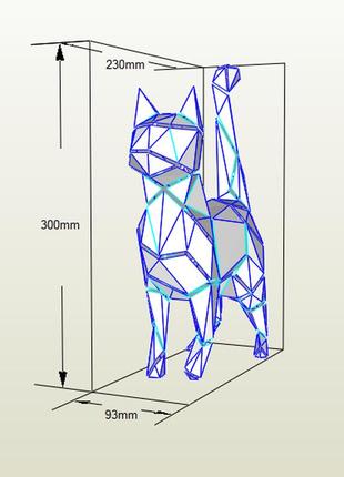 Paperkhan конструктор із картону кішка кіт кошеня пазл орігамі паперкрафт 3d фігура полігональна набір подарок сувенір антистрес5 фото