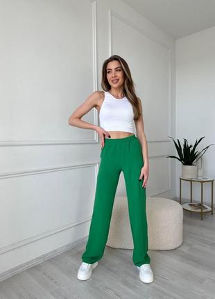 Брюки женские, зеленого цвета, сокр- 9032
