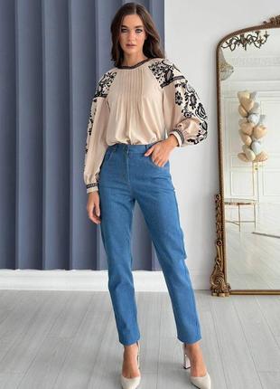 Жіноча блуза з креповою фактурою  44-56 розміри5 фото