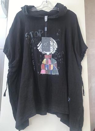 Крутое летнее пончо из льна 2