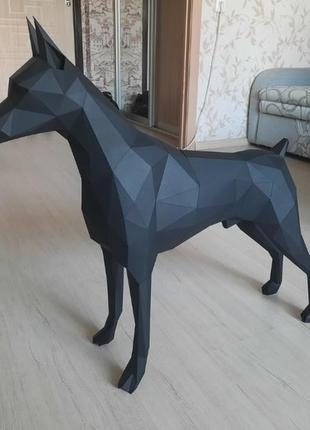 Paperkhan конструктор из картона доберман собака оригами papercraft 3d фигура развивающий набор антистресс4 фото