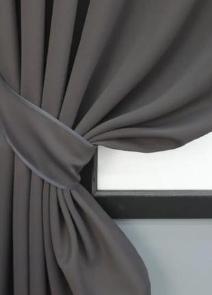 Короткі шторки на кухню (2 шт. 130х170см) блекаут. колір темне какао