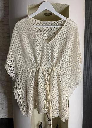 ⚜️🌺zara, классная пляжная туника, натур ткань, р м-л