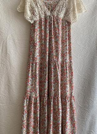 Сукня, максі, бавовна, мереживо, кроше, kilibbi, franse